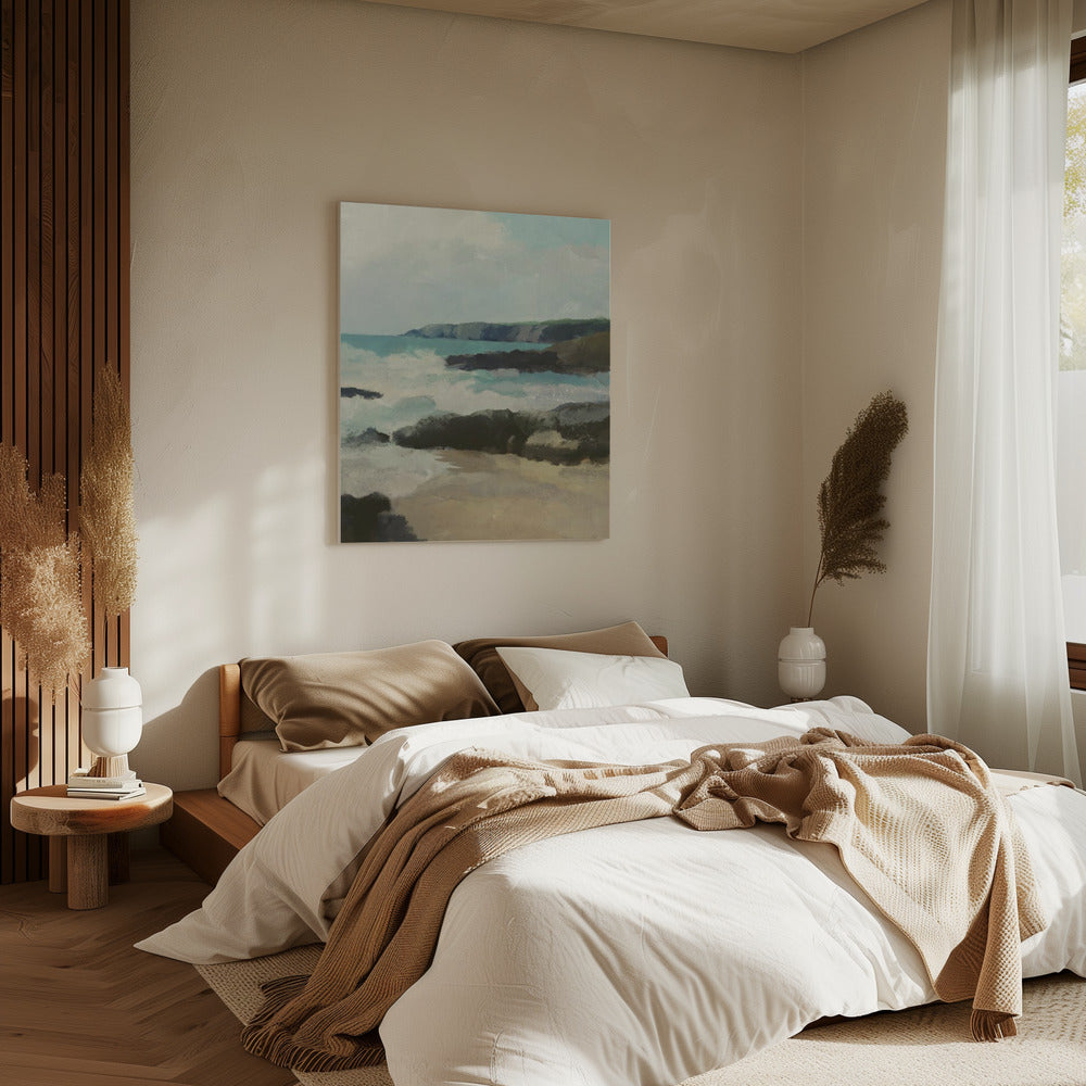 Rotsachtig strand | Canvas