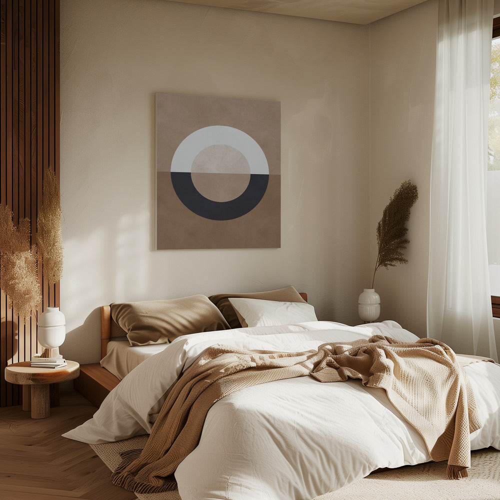 Bruine geometrie 8 | Canvas
