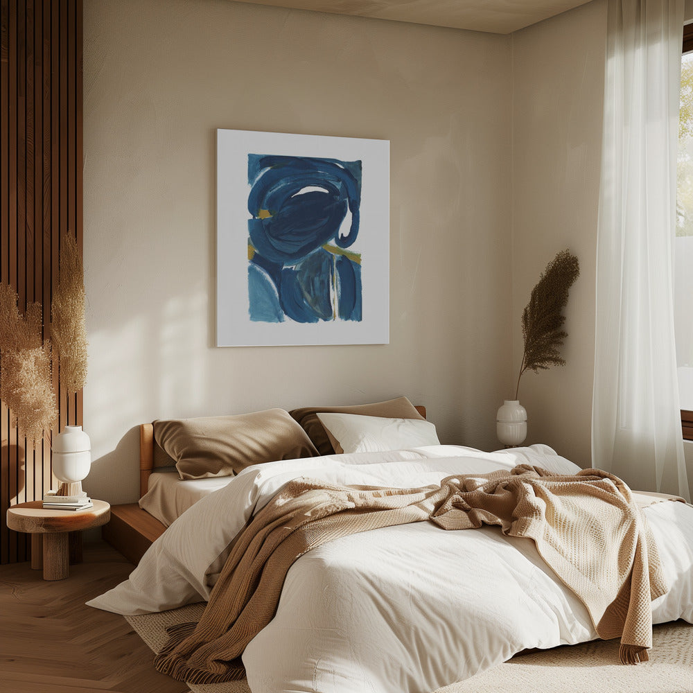 Navy Gold Abstract 2 | Canvas