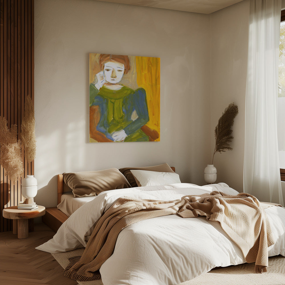 Denkende dame | Canvas