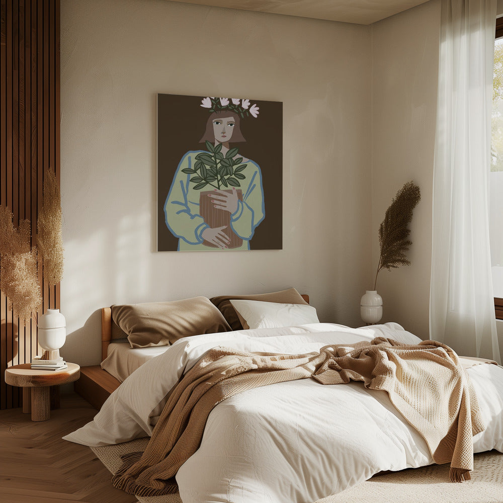 Plantenmoeder bruin | Canvas