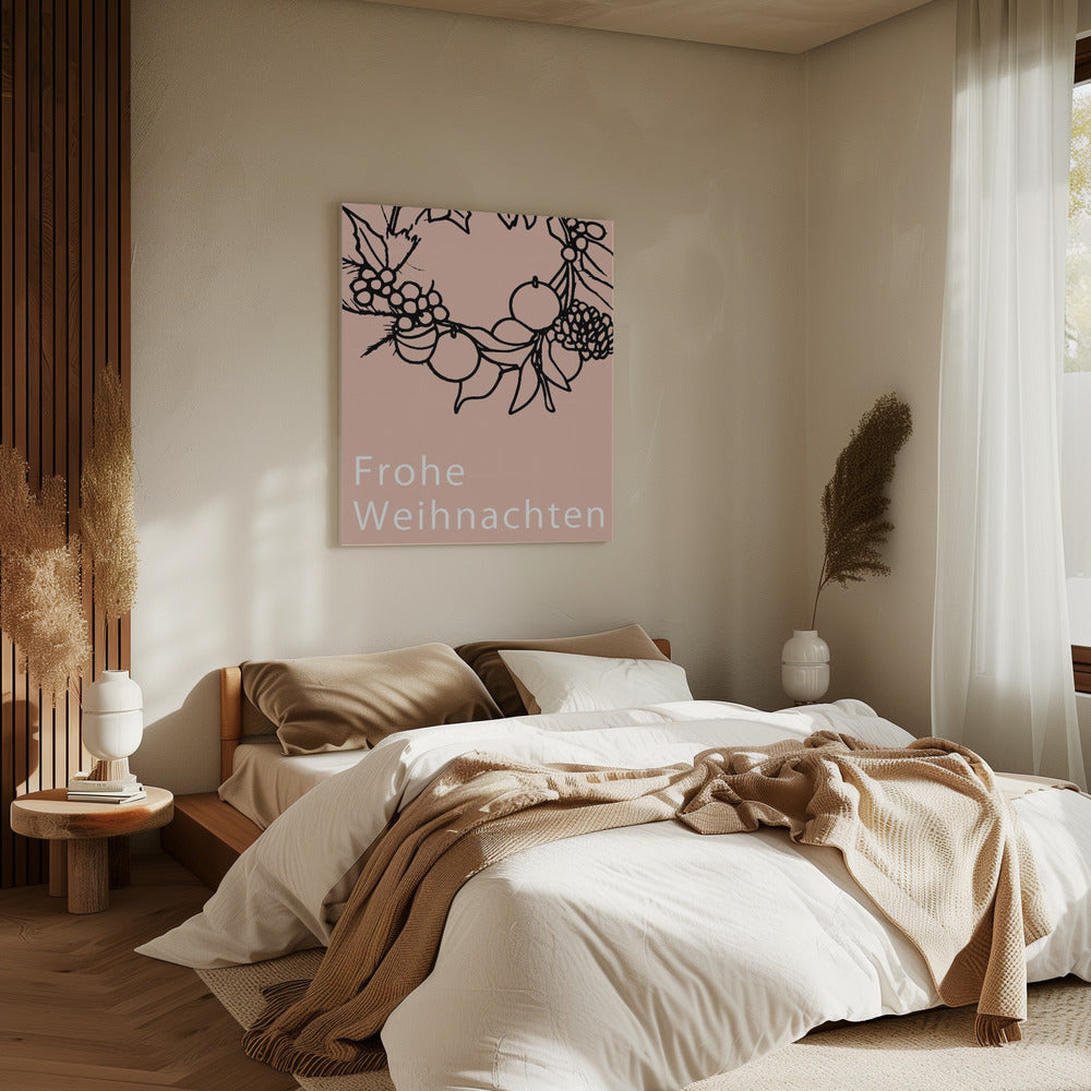 Bogen en kerstballen: Frohe Weihnachten Kerstmis | Canvas