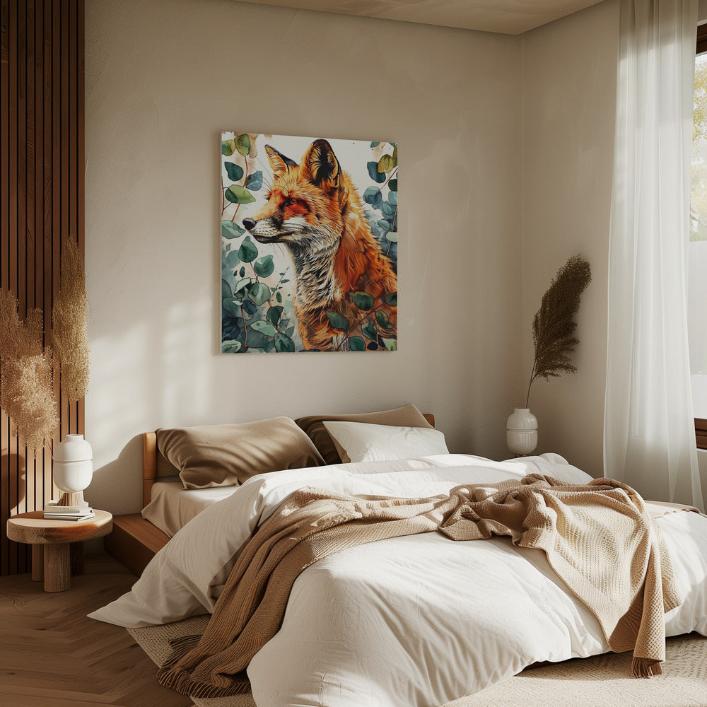 Aquarelkunst van dieren Vos 10 | Canvas