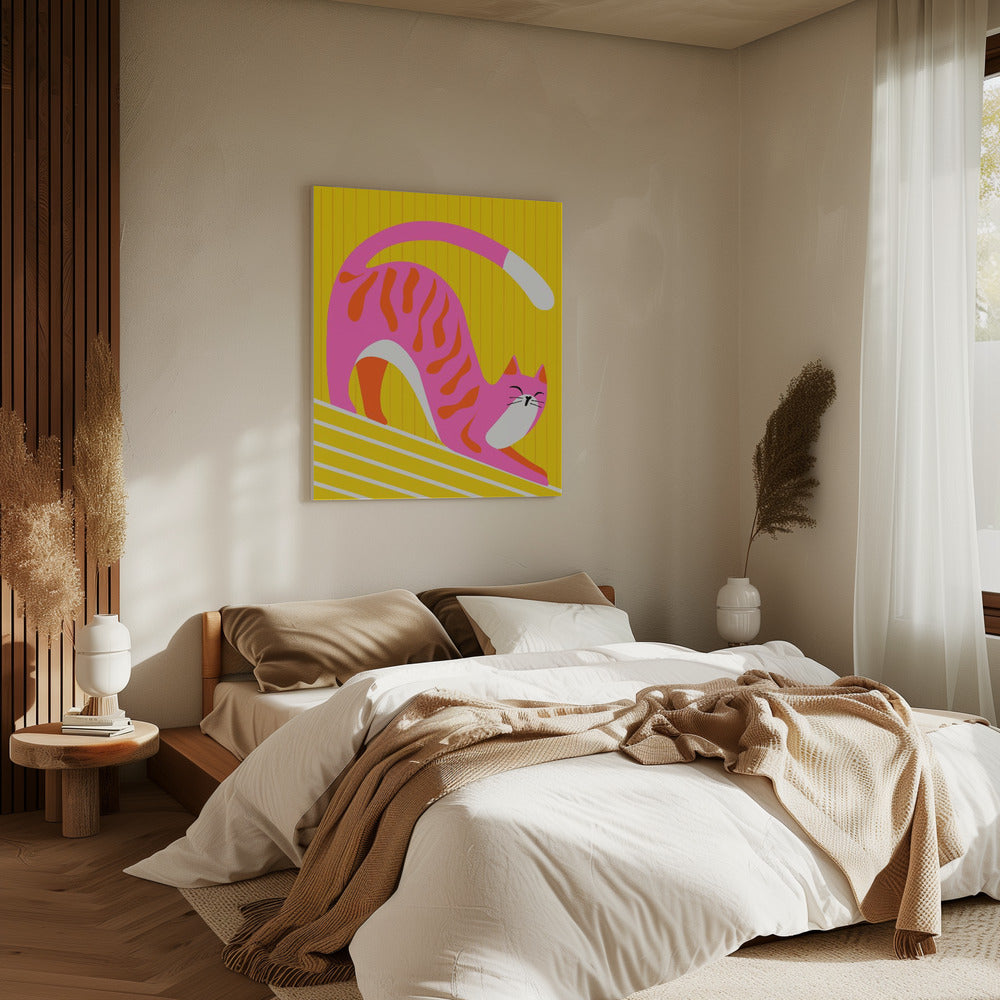 Slapende snorharen, vrolijke schattige kat | Canvas