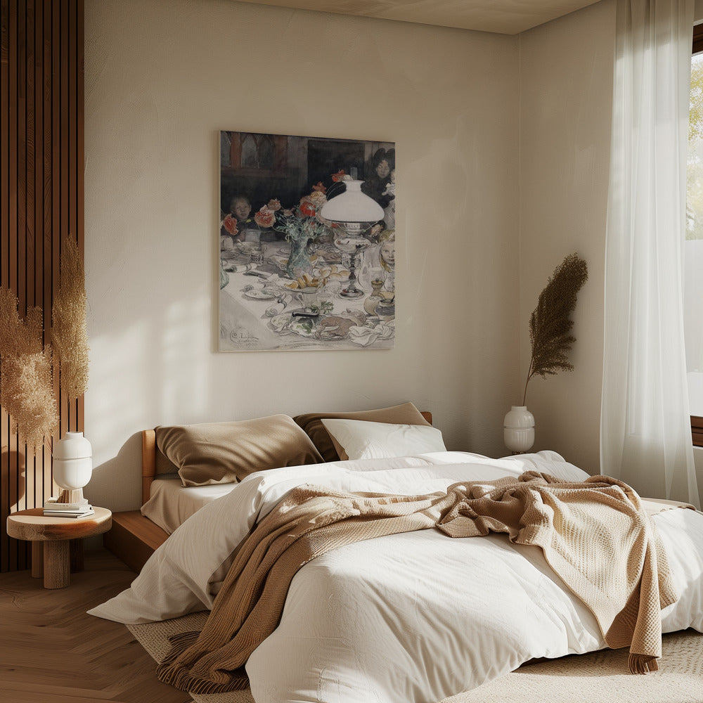 Rond de avondlamp (1900) | Canvas