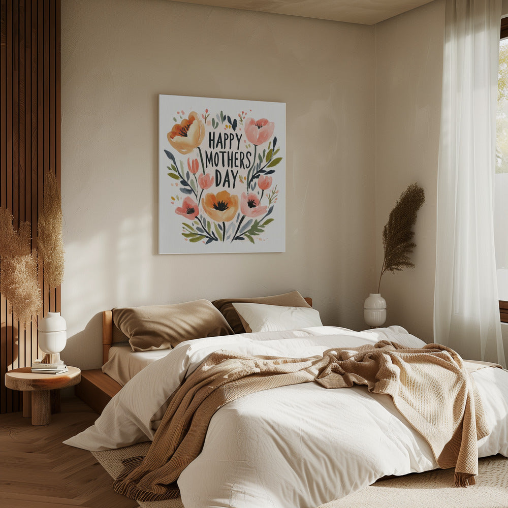 Bloemenmoeders omhelzing | Canvas