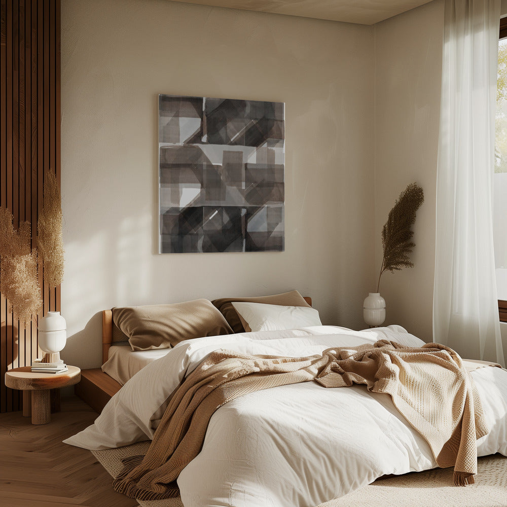 Abstract Donker Gehamerd 2 | Canvas