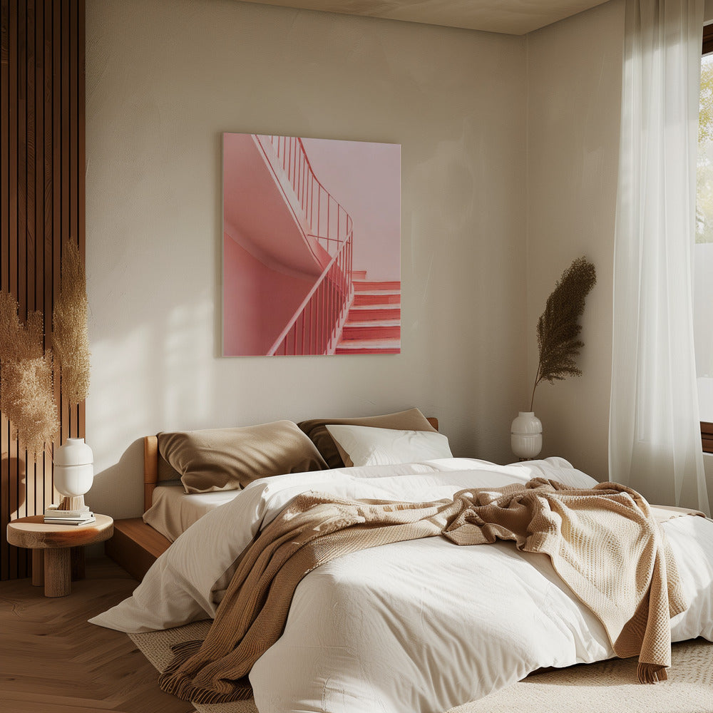 Roze Trappen Cannes | Architectonisch Minimalisme | Canvas