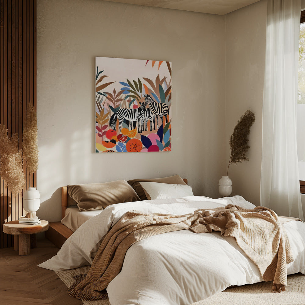 Drie zebra's | Canvas