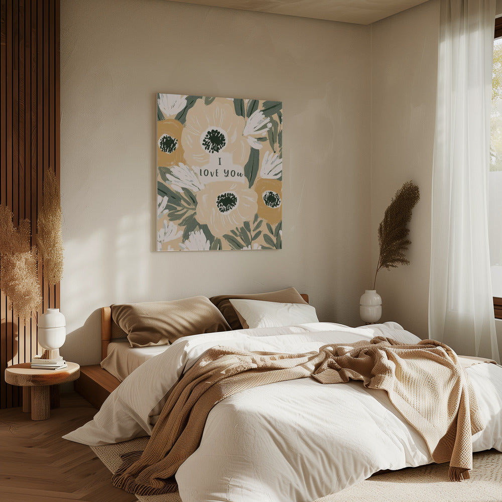 Bloemenliefdesbrief | Canvas