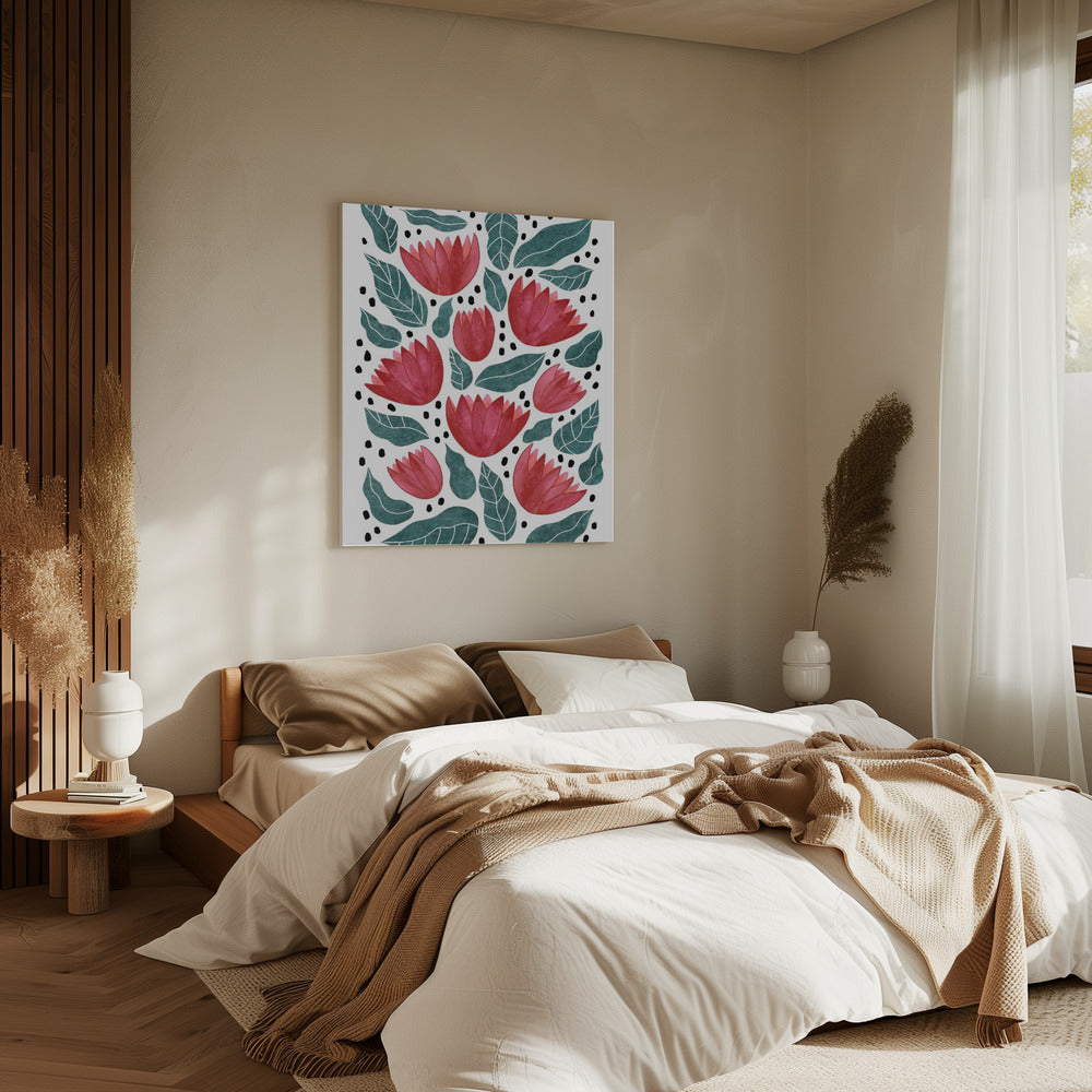 Rode bloemen II | Canvas