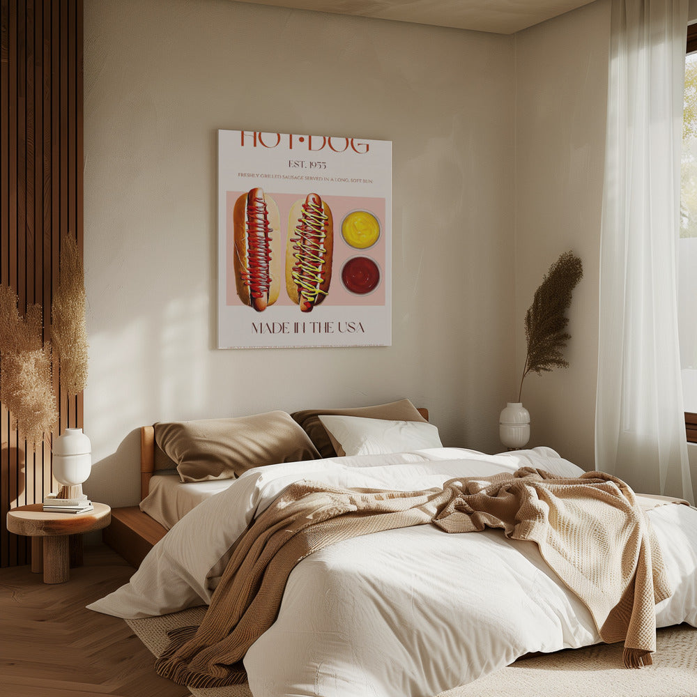Hotdogs met mosterd en ketchup | Canvas
