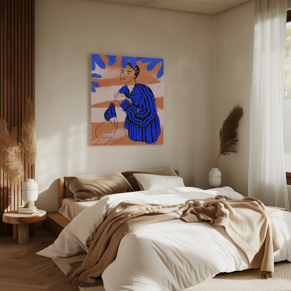 Blauwe Gestreepte Dromen | Canvas