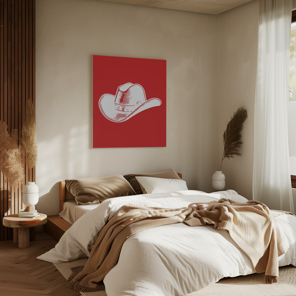 Rode cowboyhoed | Canvas