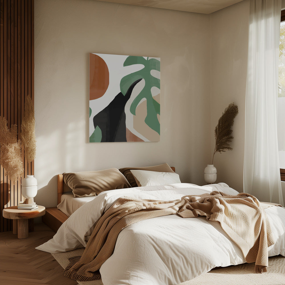 Abstracte kunst tropische bladeren | Canvas