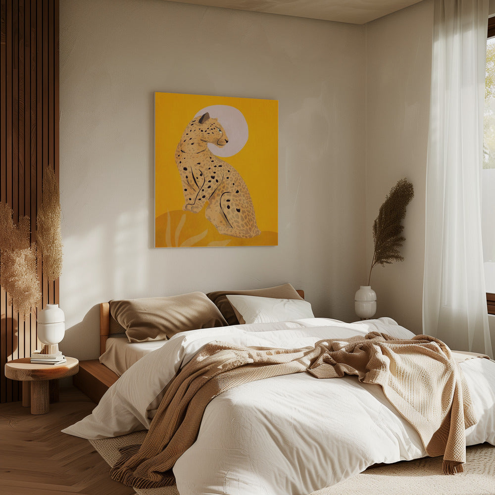 Gouden sierlijke cheetah | Canvas