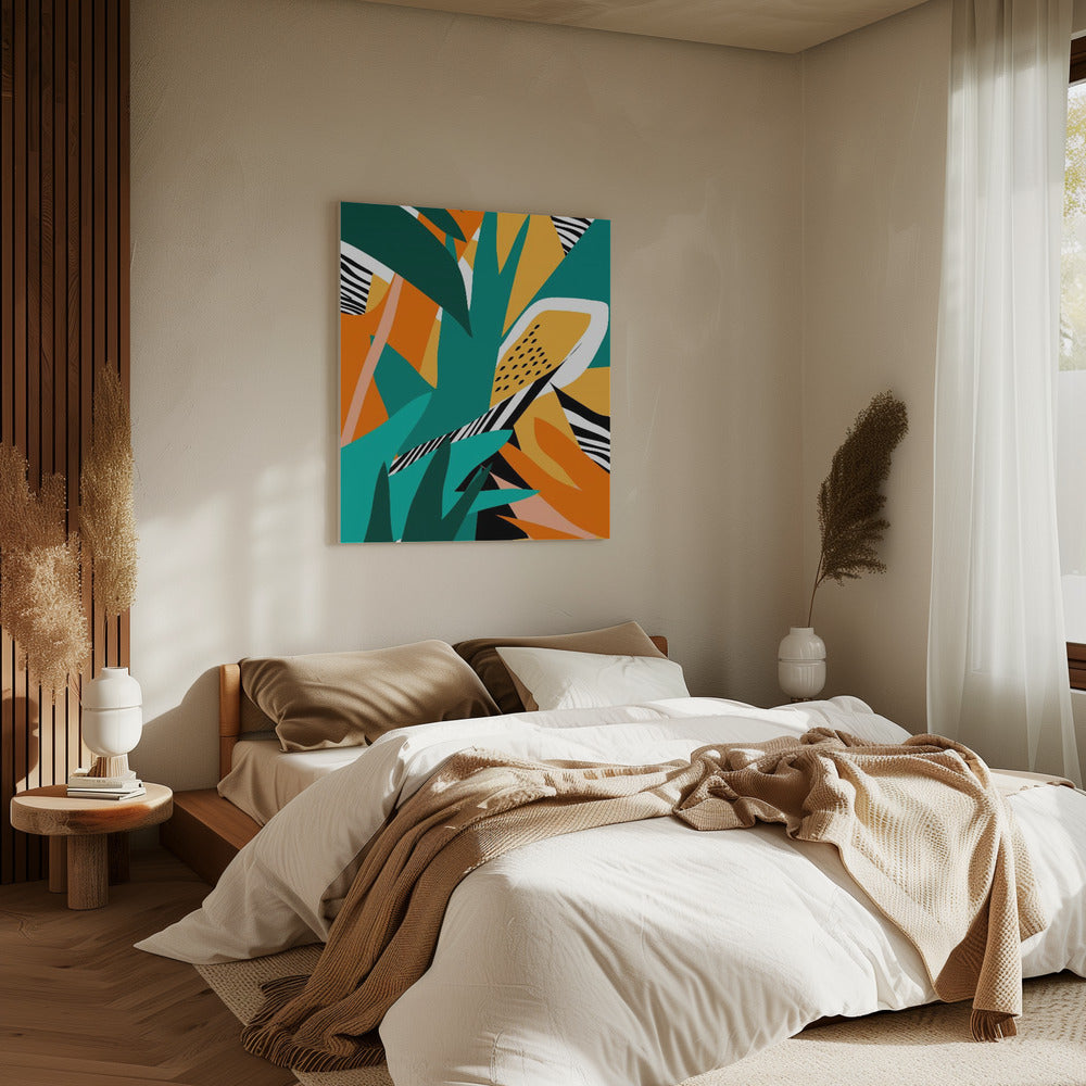 Jungle Abstracte Vorm | Canvas