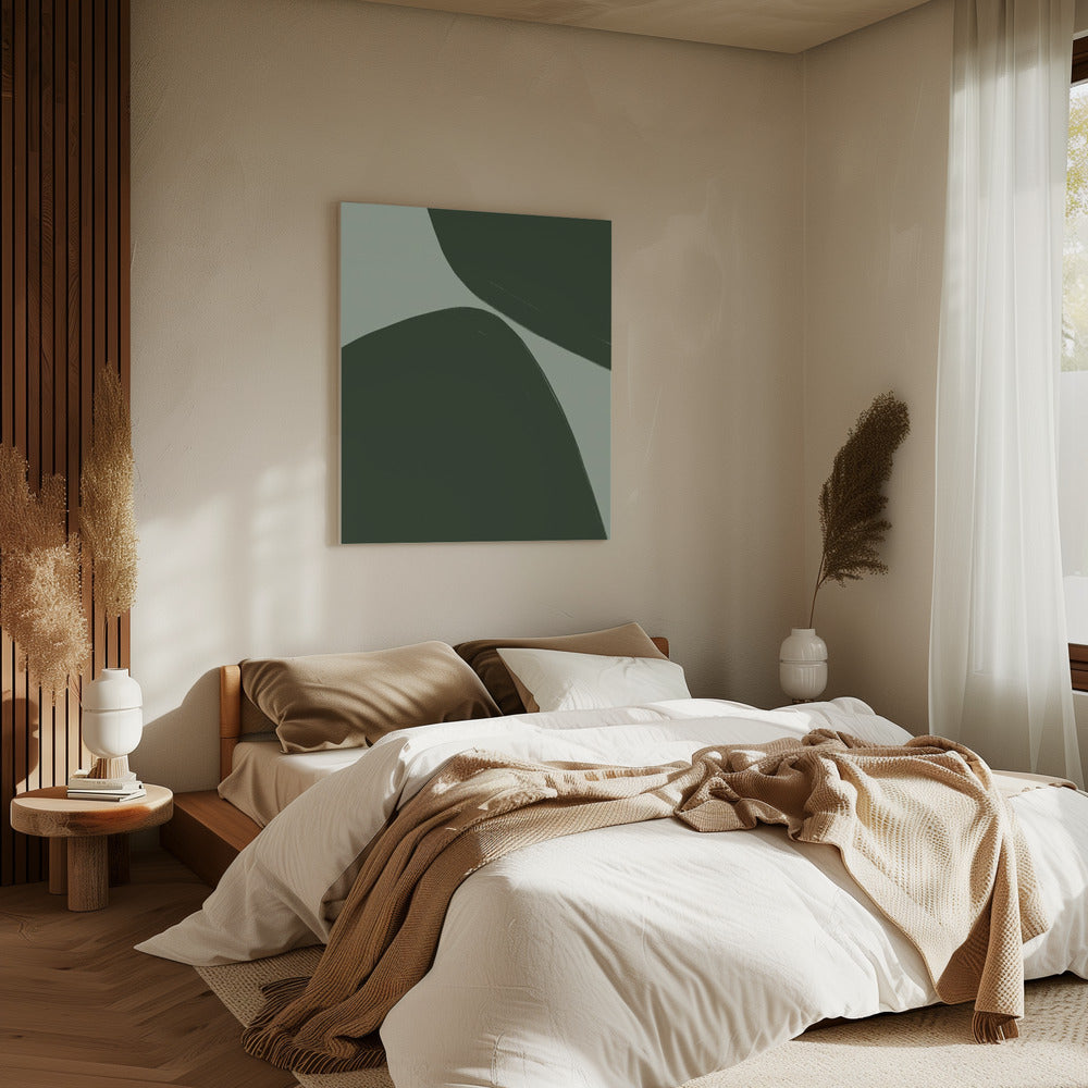 Gedurfde groene rondingen | Canvas