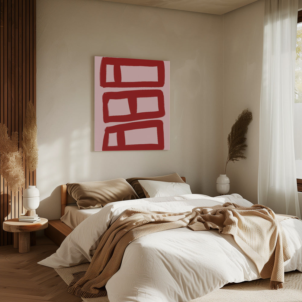 Rode symmetrieblokken | Canvas