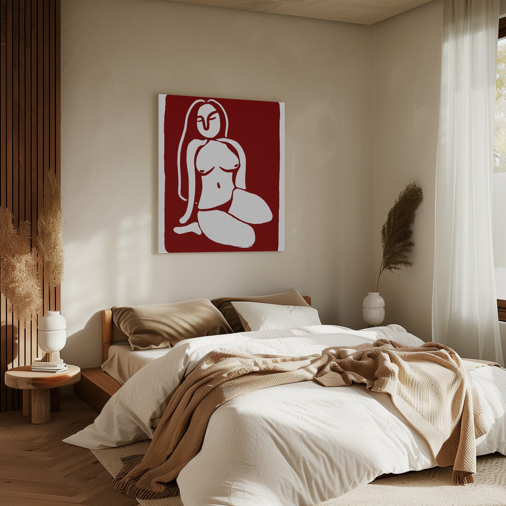 Gestileerd naaktfiguur in zittende houding | Canvas