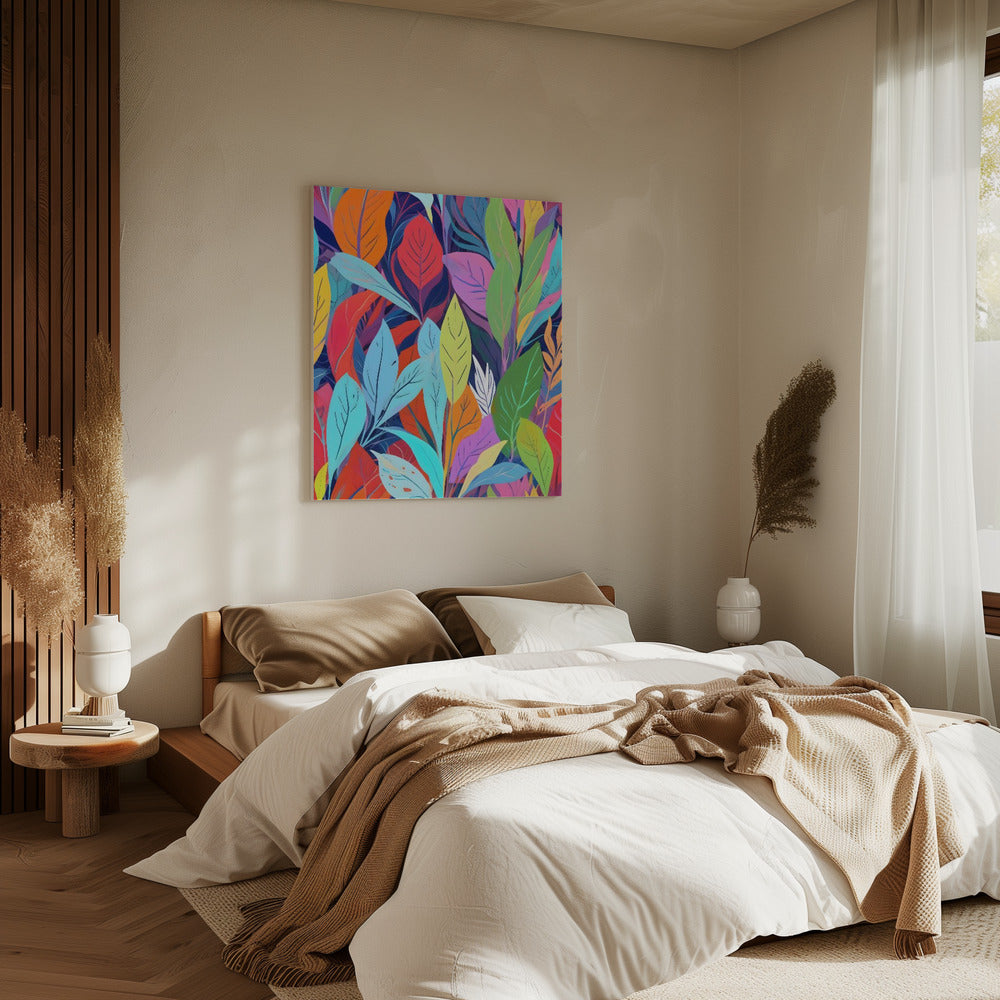 Kleurrijk bladerenbos | Canvas