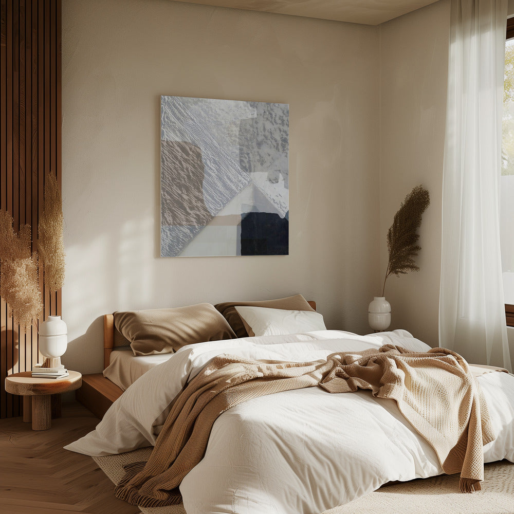 Gefragmenteerde vorm in wit | Canvas