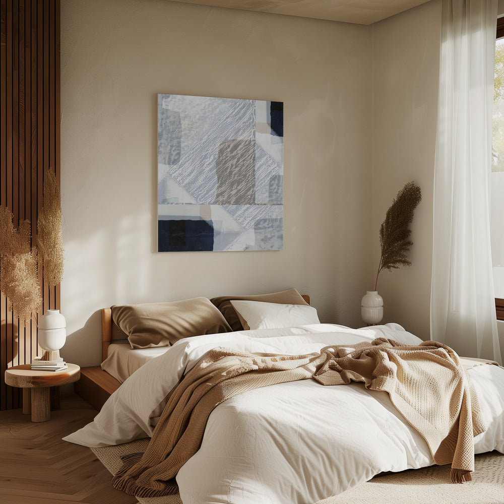 Gefragmenteerde vorm in wit | Canvas