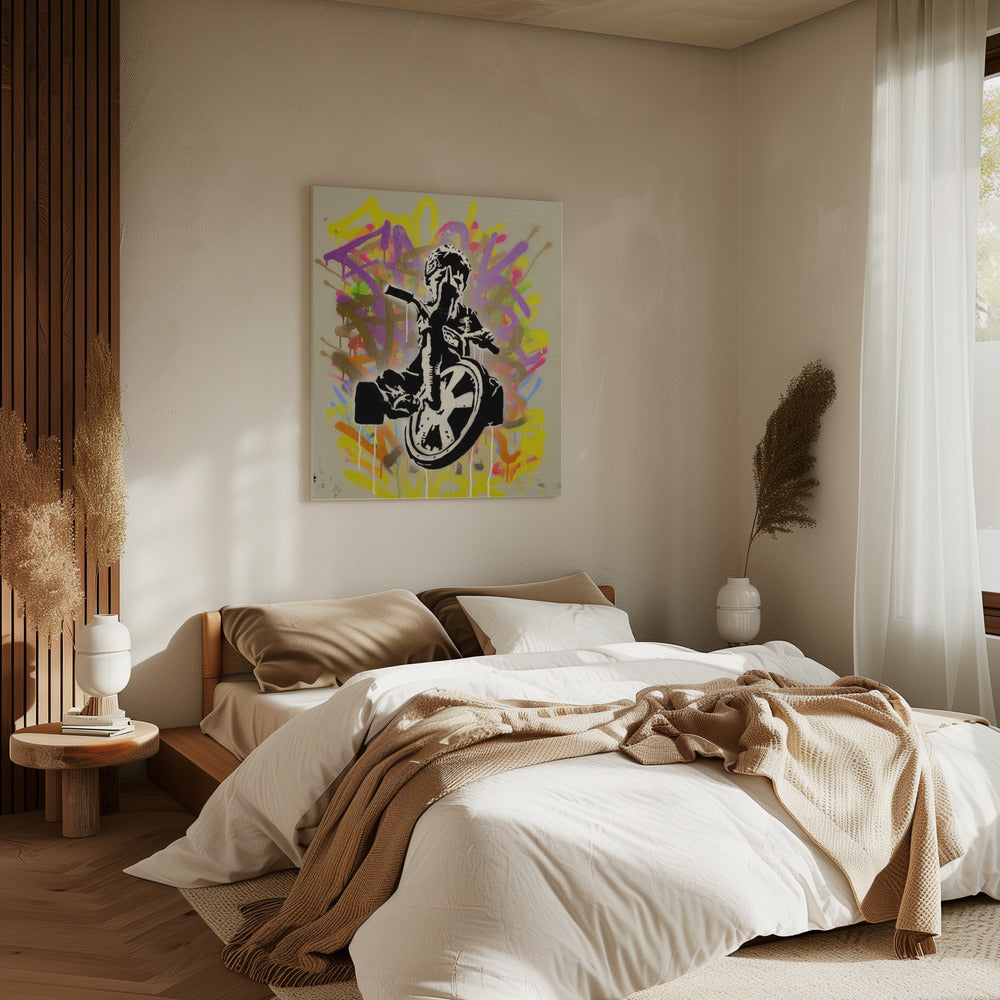 Kind op een driewieler | Canvas