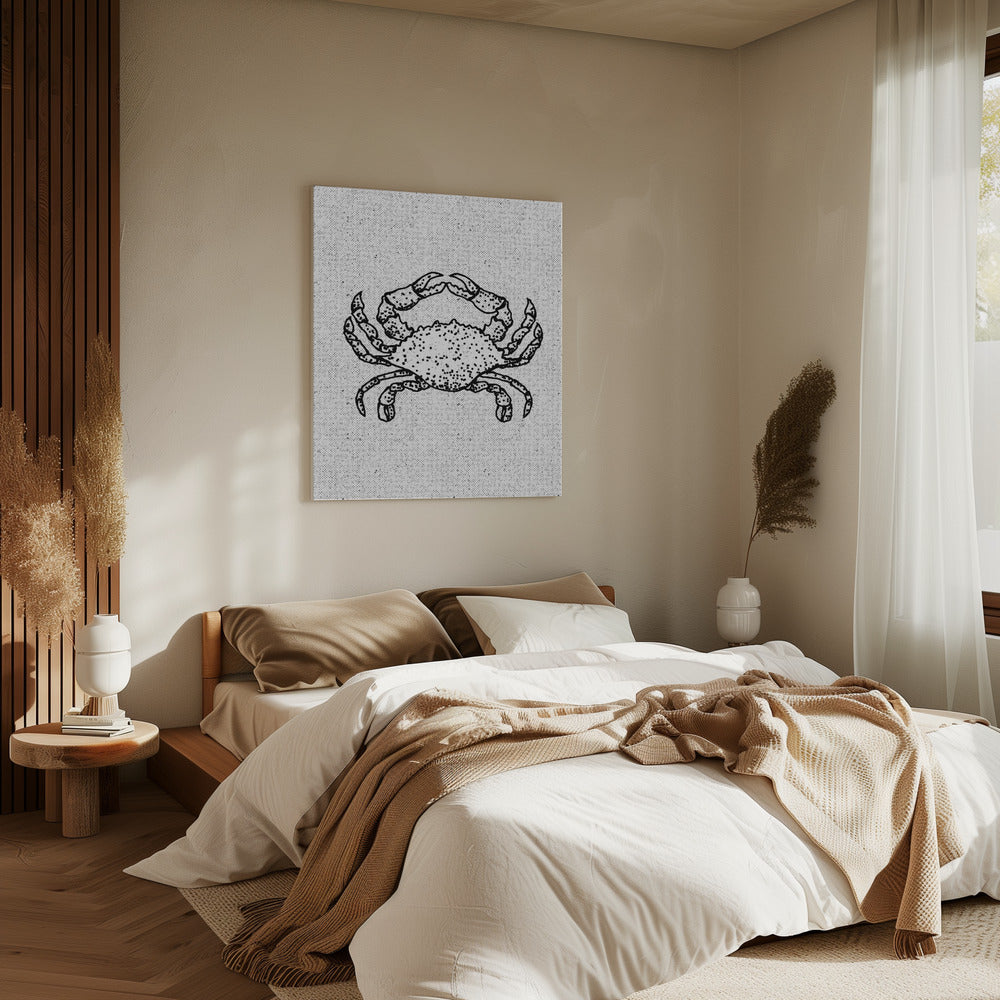 Zwart-witte krab | Canvas