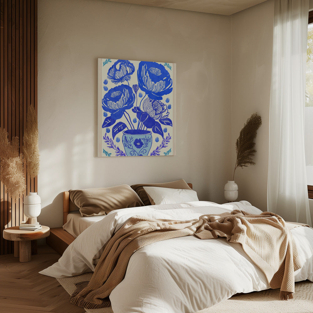 Blauwe Bloesem Vaas | Canvas