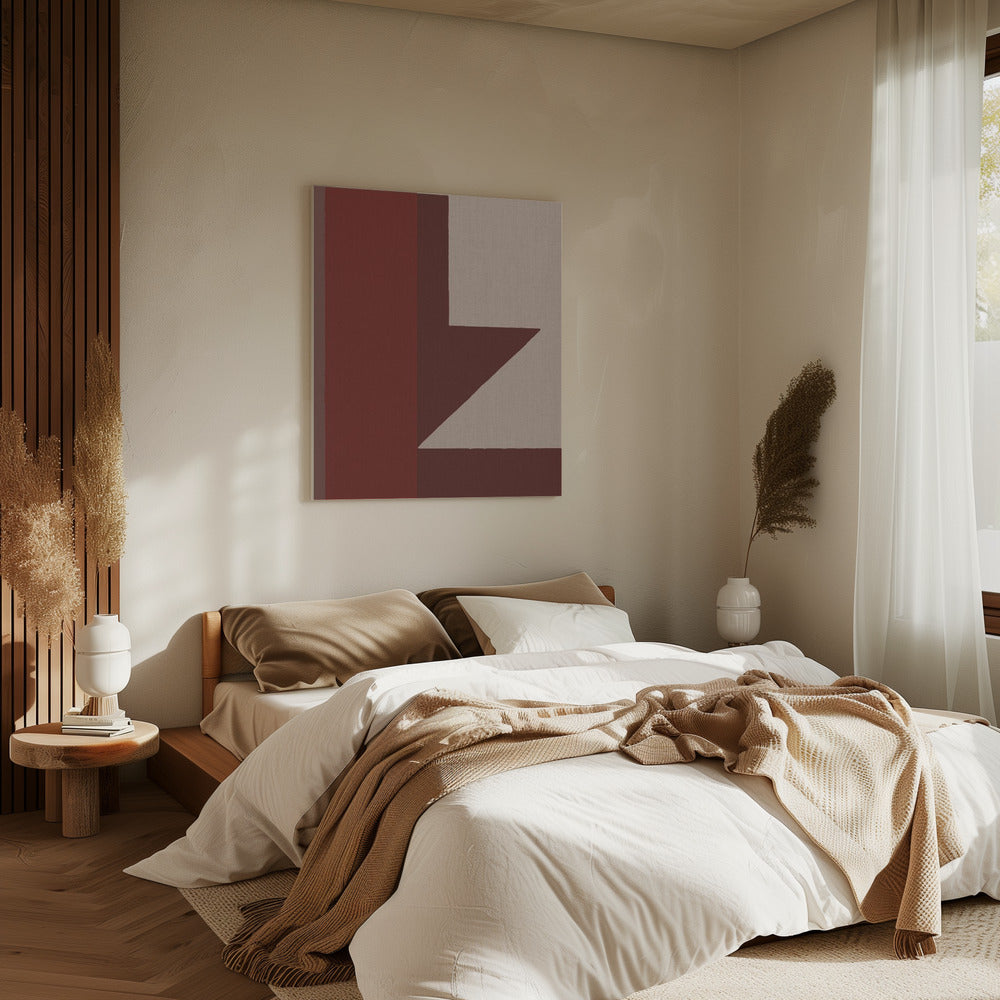 Rode geometrische compositie | Canvas