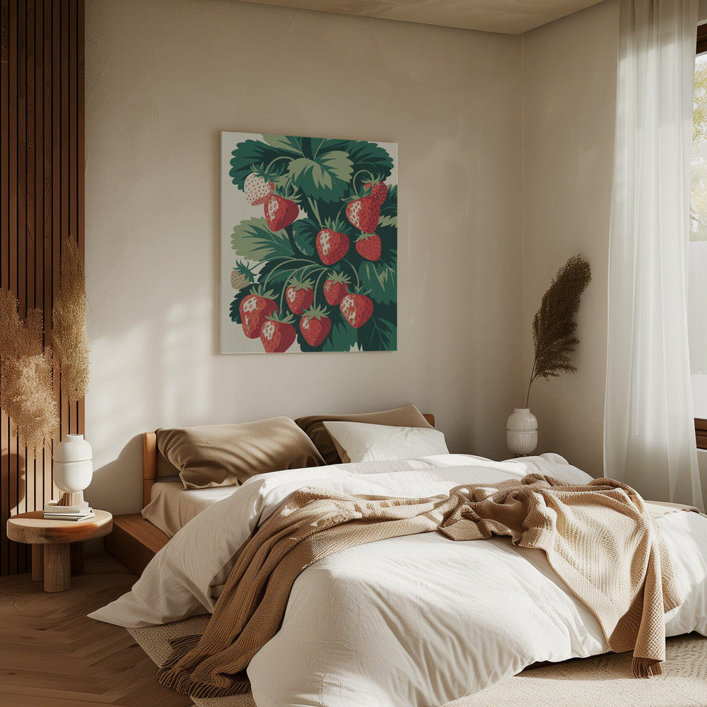 Sappige Aardbeiengenot | Canvas