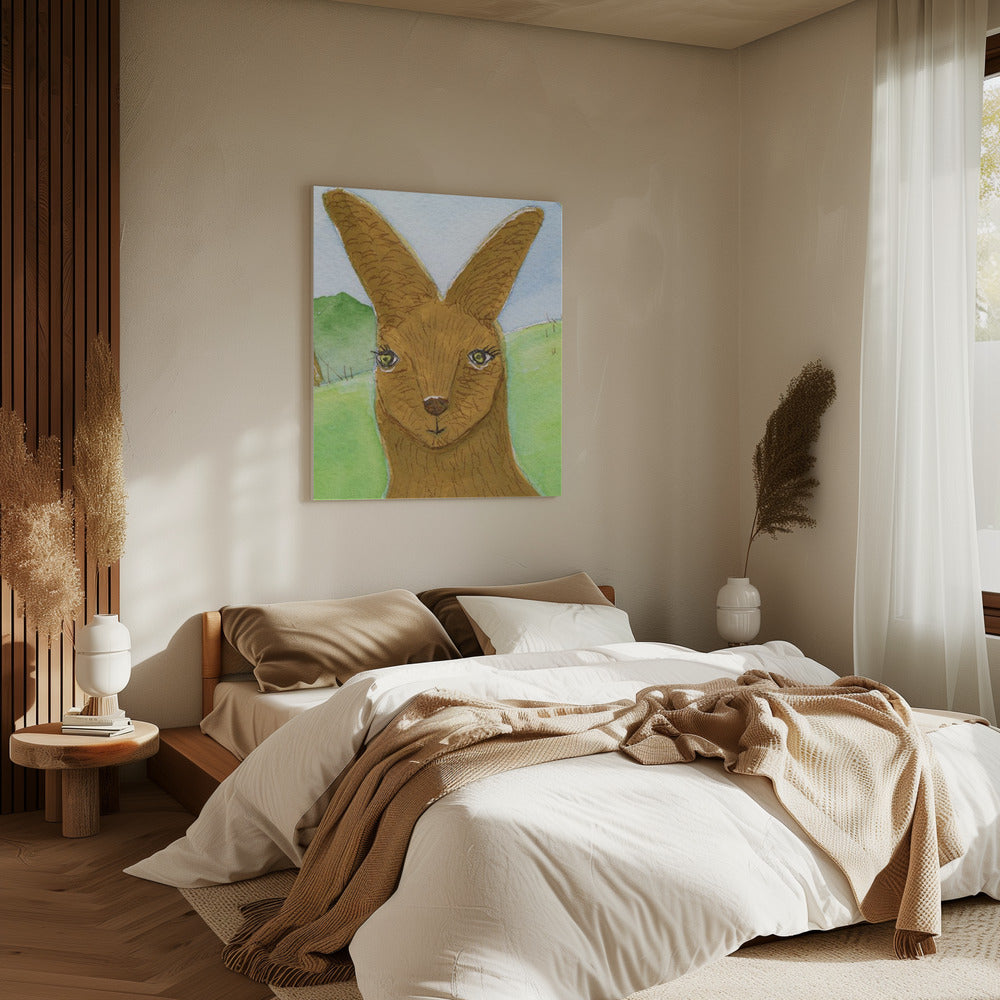 Kangoeroe Wallaby Gezicht Kinderkamer | Canvas