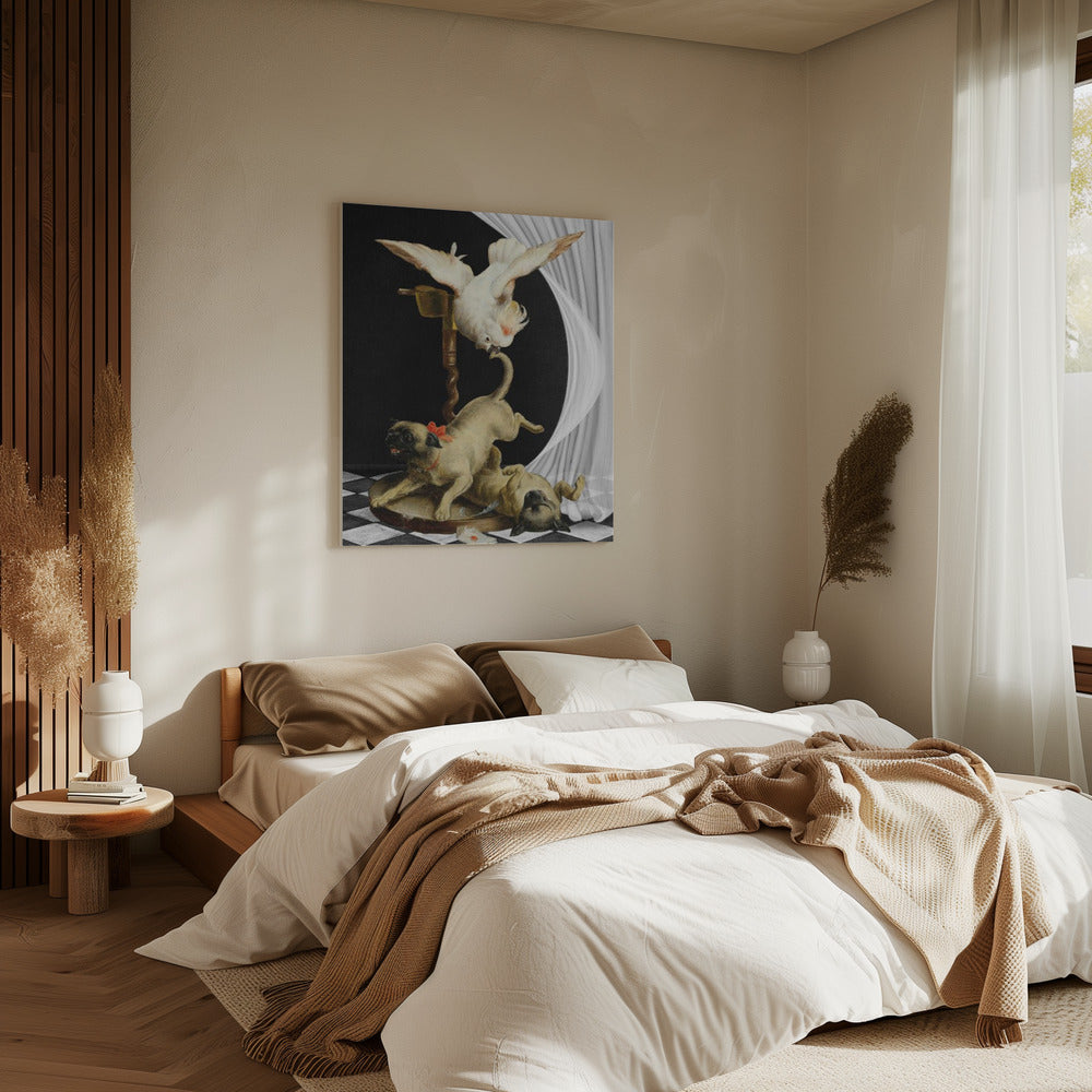 Levendige scène van een vogel | Canvas