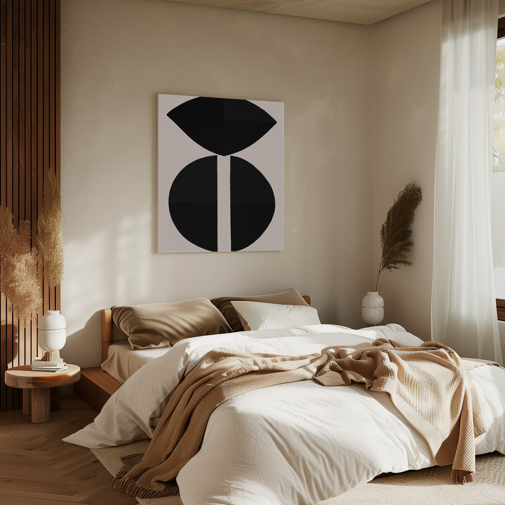 Zwarte vormen harmonie | Canvas