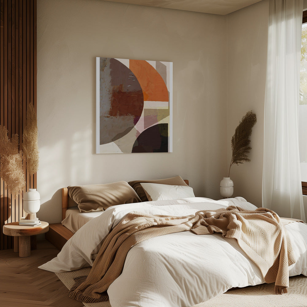 Gedurfde geometrische vormen en aardse tinten | Canvas
