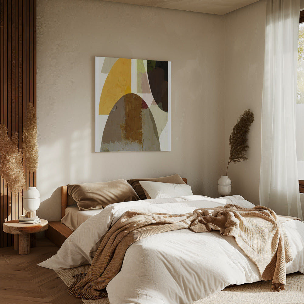 Gedurfde geometrische vormen in aardse tinten | Canvas
