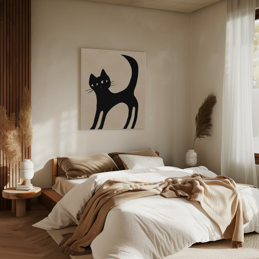 Zwarte kat | Canvas