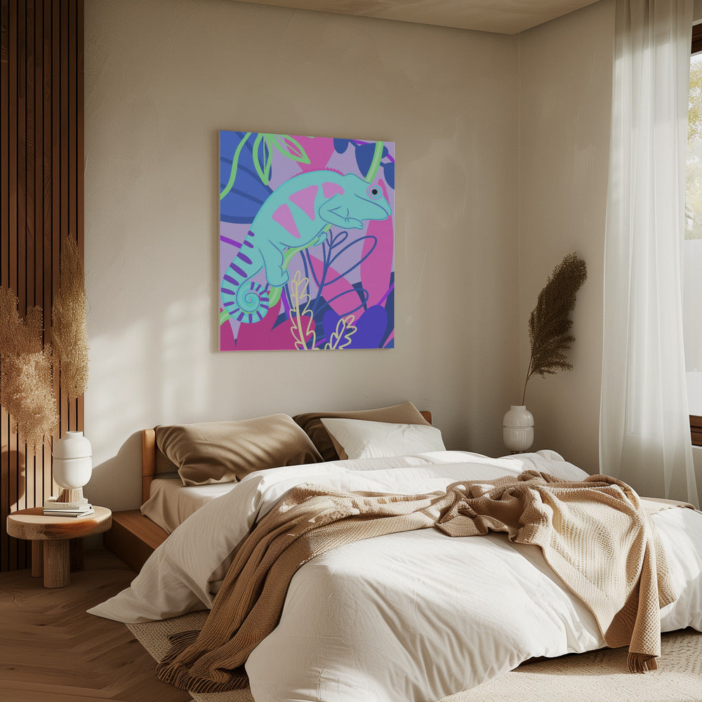 Kleurrijke Kameleon | Canvas
