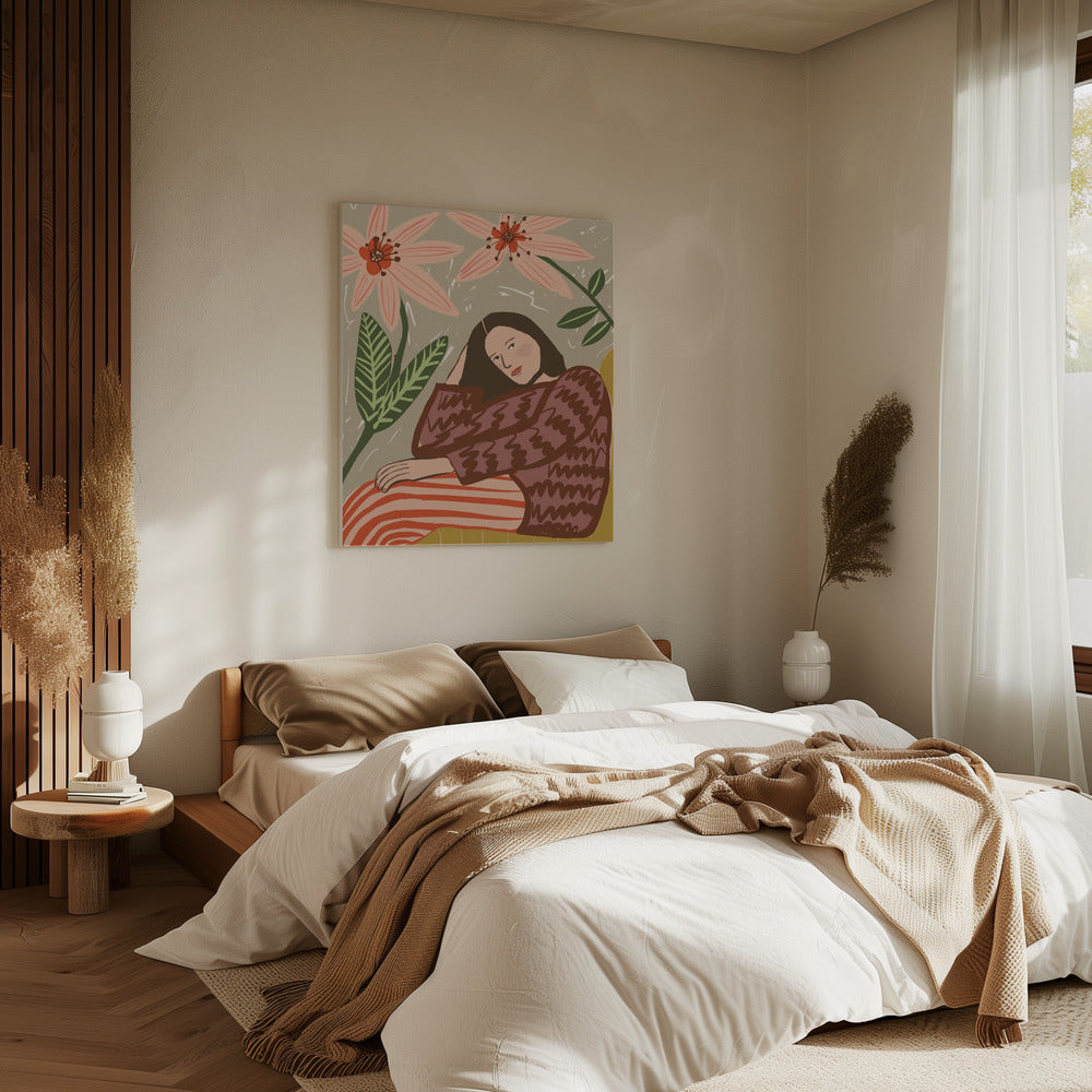 Zittende dame | Canvas
