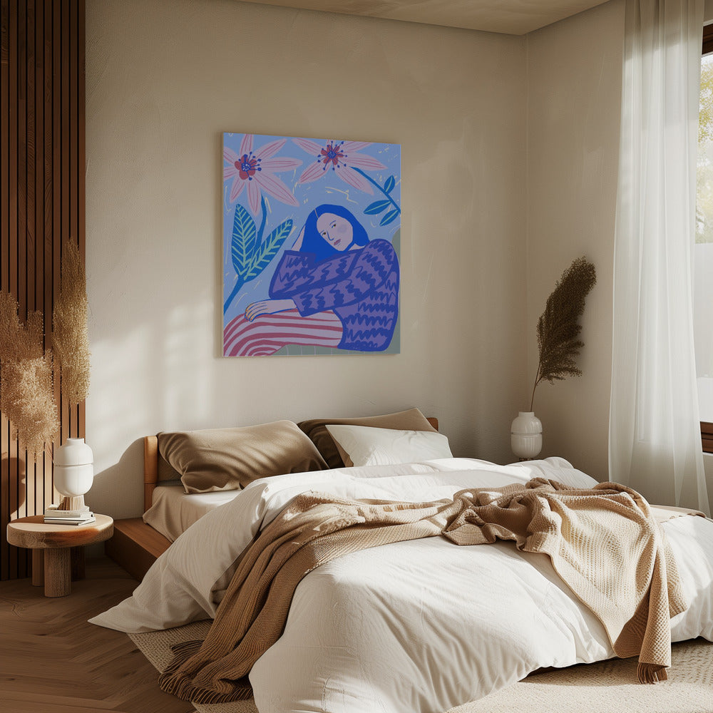 Zittende dame | Canvas