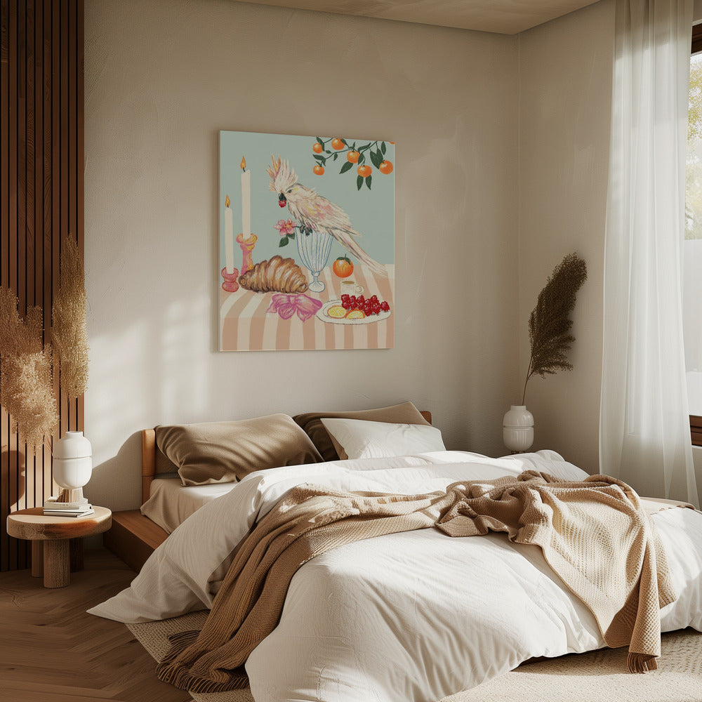 Ontbijt met vogel | Canvas