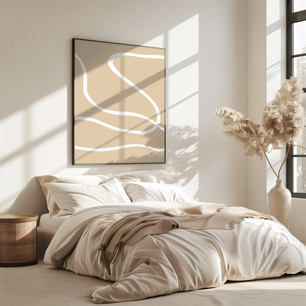Beige Lijnen 01 | Poster