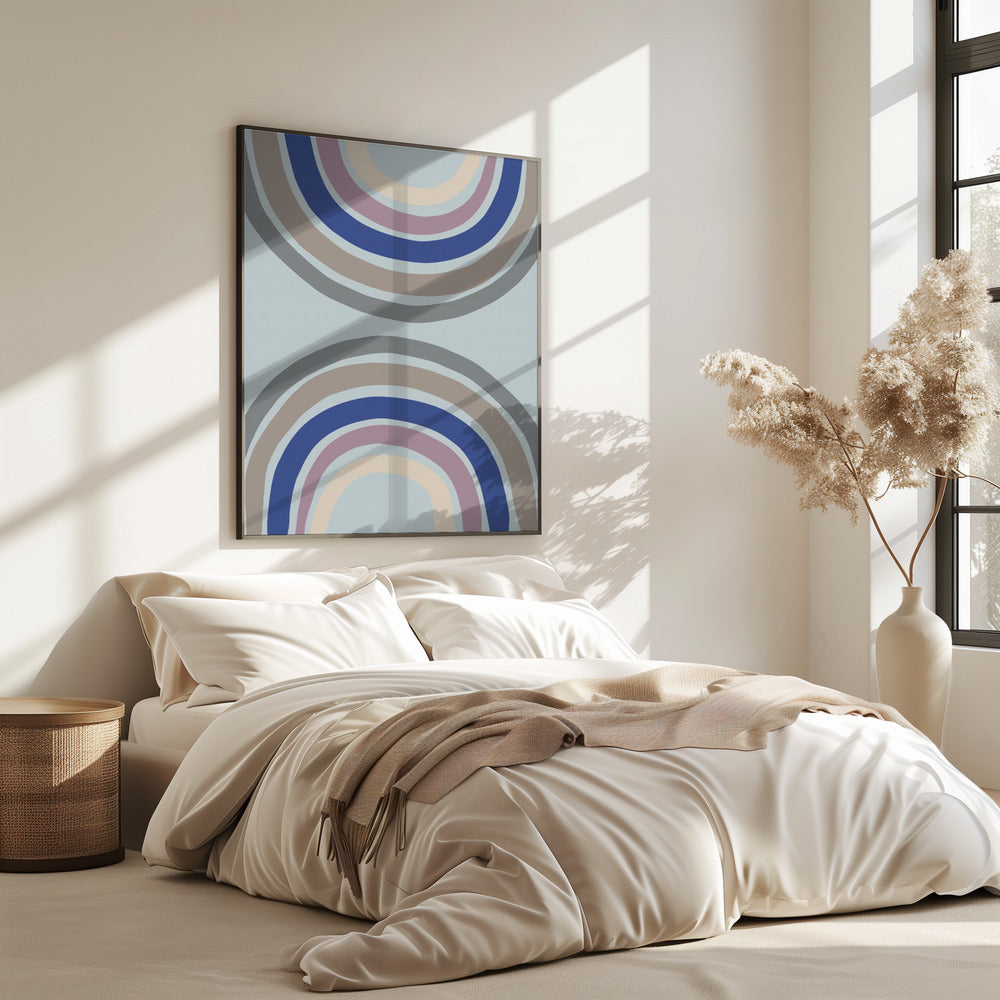 Dubbele Regenboog Blauw | Poster
