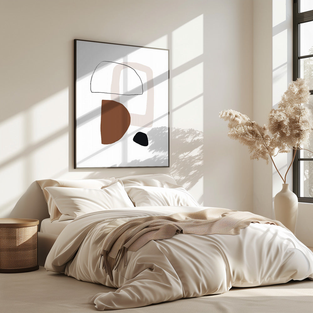 Minimalistische geometrische vormen in aardse tinten | Poster