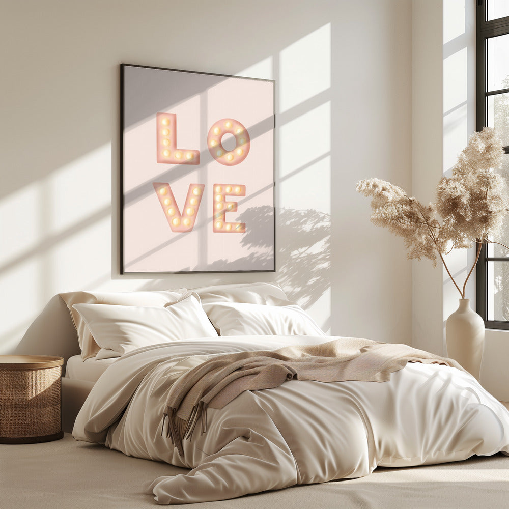 LOVE Lichtletters Roze | Poster