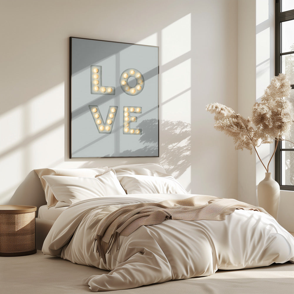 LIEFDE Lichtletters Groen | Poster