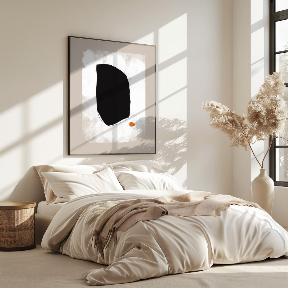 Gedurfde zwarte vorm met contrast | Poster