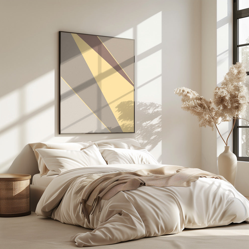 Abstracte vormen geel | Poster