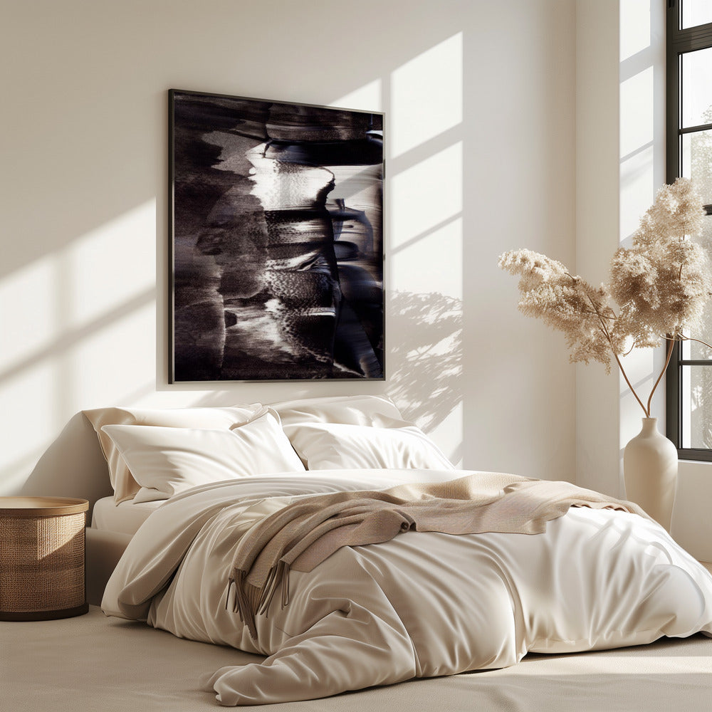 Monochrome texturen en vloeiende penseelstreken | Poster